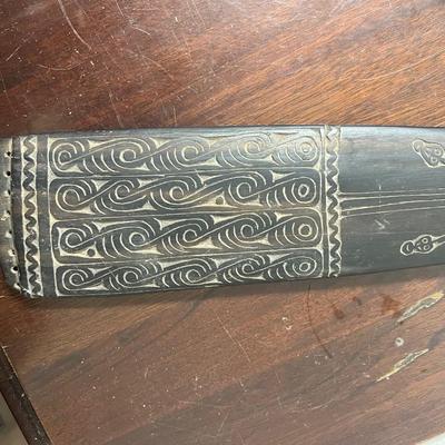 melanesian war club and hopi pottery bowl lot
