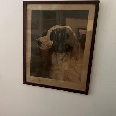john m tracy retriever dog portrait framed canvas