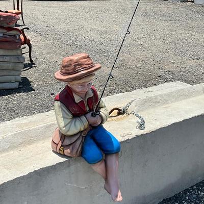 Lot # 194 Sitting Clay Boy Fishing
