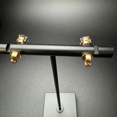 14K Blue Topaz Stud Earrings