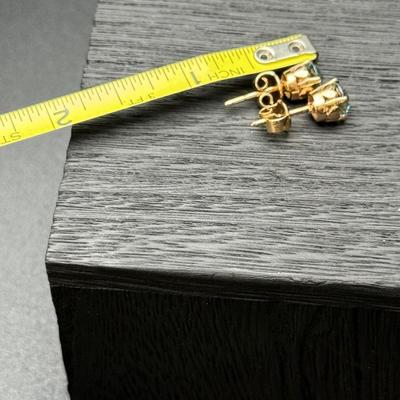 14K Blue Topaz Stud Earrings
