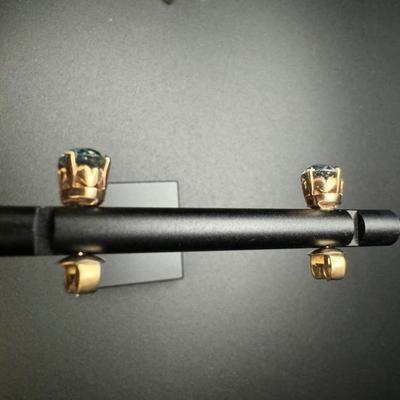 14K Blue Topaz Stud Earrings