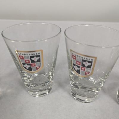 Studebaker & Libby Antique Buggy Cars Glasses