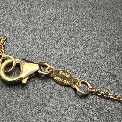 Two 14K Gold Necklaces with Multi Colored Gemstones