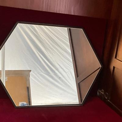 Lot# 204 Hexagon Black Metal Framed Wall Mirror