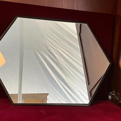 Lot# 204 Hexagon Black Metal Framed Wall Mirror