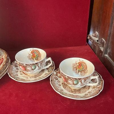 Lot# 209 Vintage Maruta Ware & His Majesty Turkey Plates, Cups & Saucers