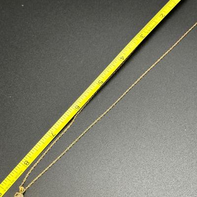 14K Gold Diamond Necklace & Diamond Stud Earrings