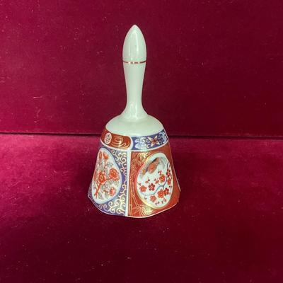 Lot# 213 Vintage Japanese Style Small Porcelain Bell & Two Plates