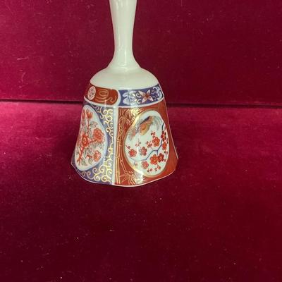 Lot# 213 Vintage Japanese Style Small Porcelain Bell & Two Plates