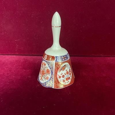 Lot# 213 Vintage Japanese Style Small Porcelain Bell & Two Plates