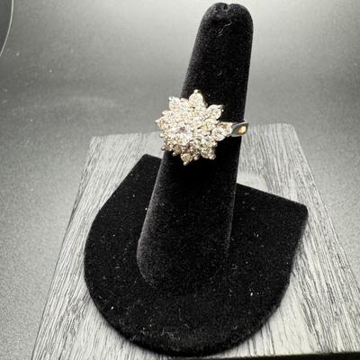 Diamond Cluster Dinner Ring 14K