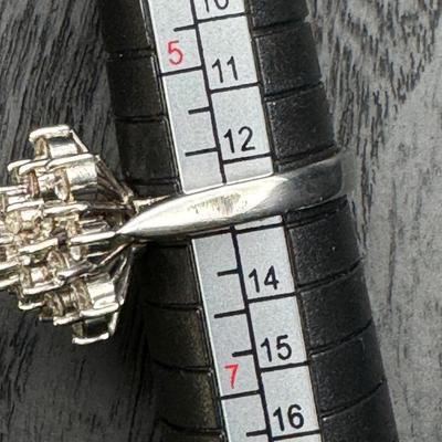 Diamond Cluster Dinner Ring 14K