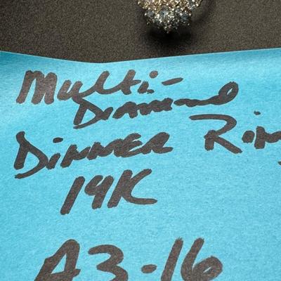 Diamond Cluster Dinner Ring 14K