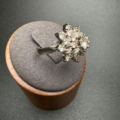 Diamond Cluster Dinner Ring 14K