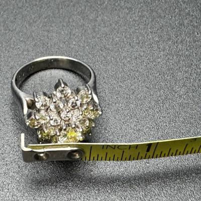 Diamond Cluster Dinner Ring 14K
