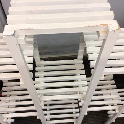 White 5 Tiered Wood Plant Stand