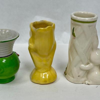 Three Vintage Miniature Ceramic Vases