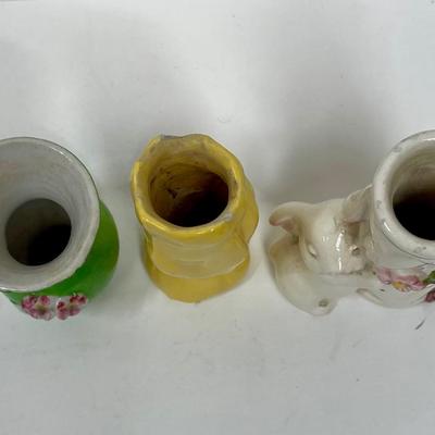 Three Vintage Miniature Ceramic Vases