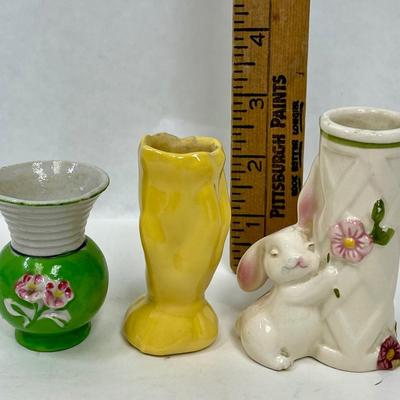 Three Vintage Miniature Ceramic Vases
