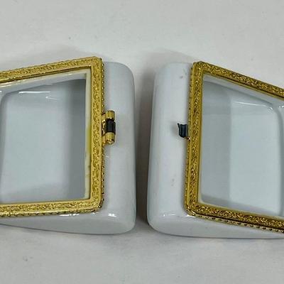 Purse Shaped Porcelain Trinket Box - broken hinge