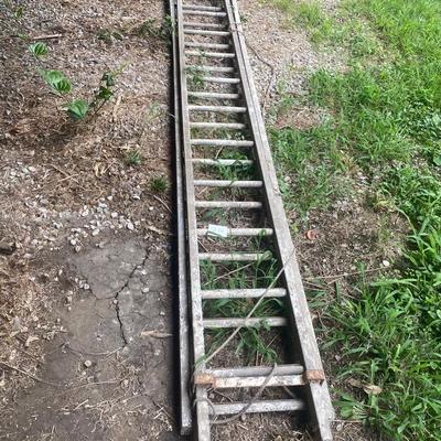 Vintage Heavy Extension Ladder