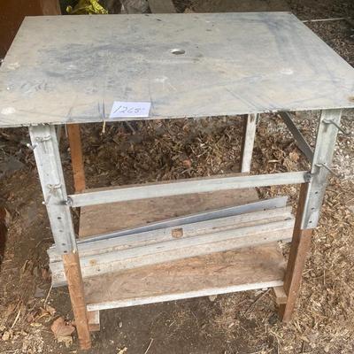 Metal Top Table on Wheels