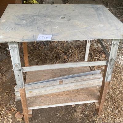 Metal Top Table on Wheels