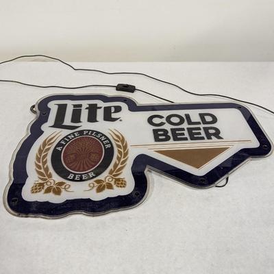 Lite Cold Beer Light Up Wall Sign