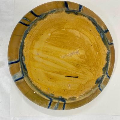 Large Centerpiece Bowl - Belgium Pottery Cobalt Blue Drip Glaze