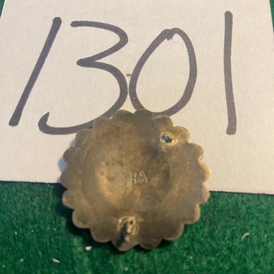 Antique 900 Silver Dot Brooch- Needs Repair