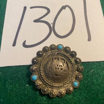 Antique 900 Silver Dot Brooch- Needs Repair