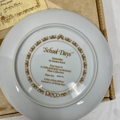 Childhood Almanac September Collector Plate