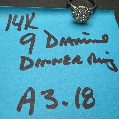 9 Diamond 14K Dinner Ring