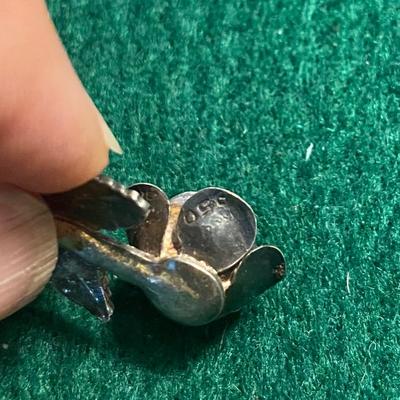 Antique 950 Fine Silver Rose Necklace