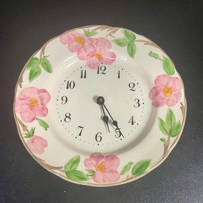 Franciscan Desert Rose Ceramic Plate Clock