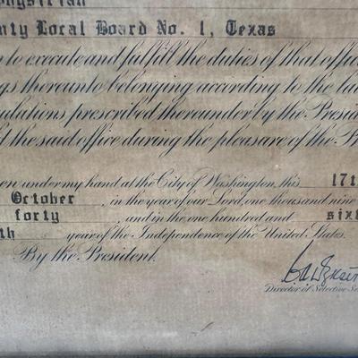 Service of Examining Physician B.B. Ehlinger Certificate, 1940