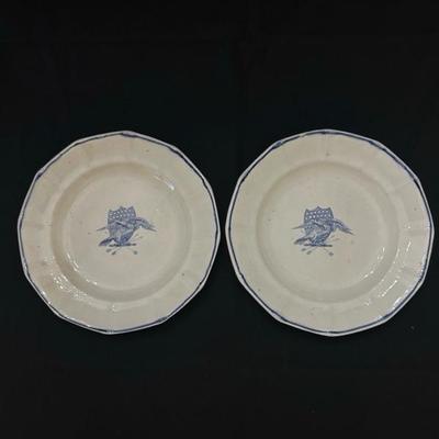 Two Plates with American Eagle Design
