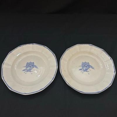 Two Plates with American Eagle Design