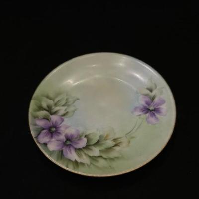RS Prussia Floral Plate and 3 Floral Patterned Dishes