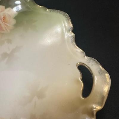 RS Prussia Floral Plate and 3 Floral Patterned Dishes