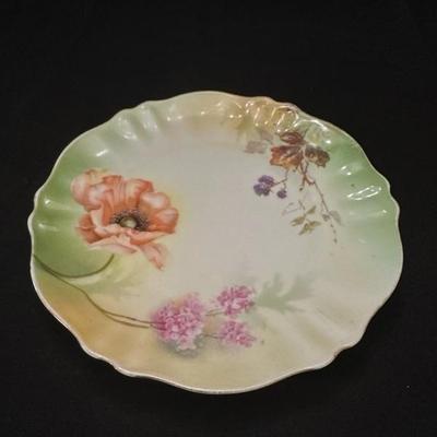 RS Prussia Floral Plate and 3 Floral Patterned Dishes