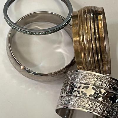 Various 1970's Glass Bead & Metal Bracelets