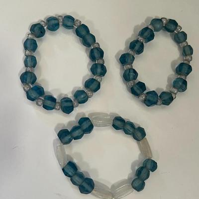 Various 1970's Glass Bead & Metal Bracelets