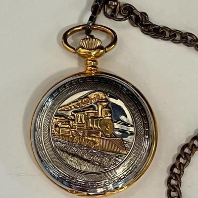 Two Flip Top Pocket Watches with Fobs
