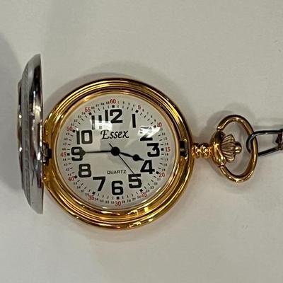 Two Flip Top Pocket Watches with Fobs