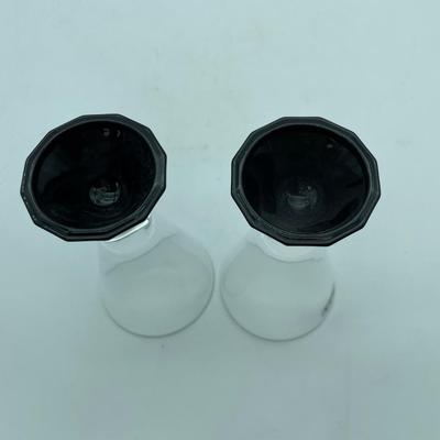 2 luminarc black pedestal bar glasses
