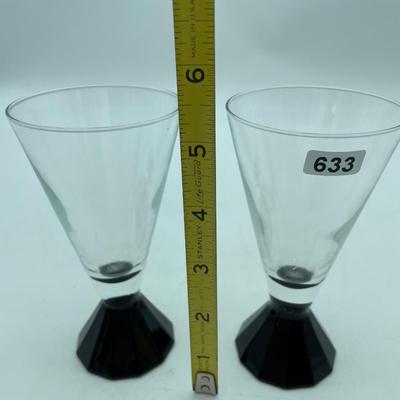 2 luminarc black pedestal bar glasses