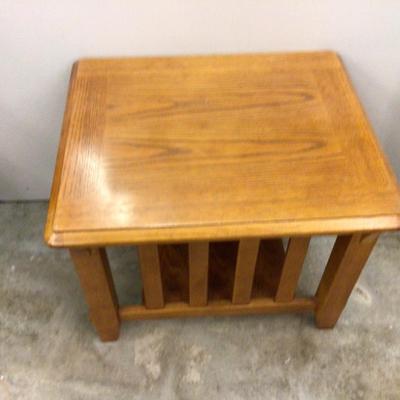 Oak Mission Style End Table