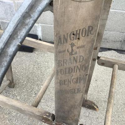 Antique Wood Wash Stand with Ringer